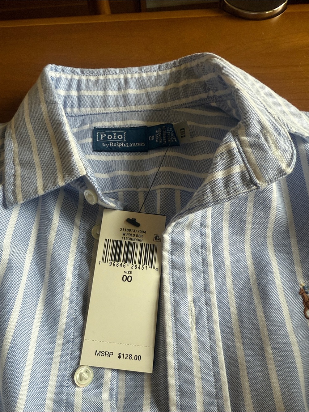 Polo by Ralph Lauren Light Blue & White Striped Button-Down Shirt - Picture 2 of 2
